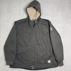 Free Country Black Soft Shell Sherpa Lined Jacket Men’s 2XL Water Resistant Grey